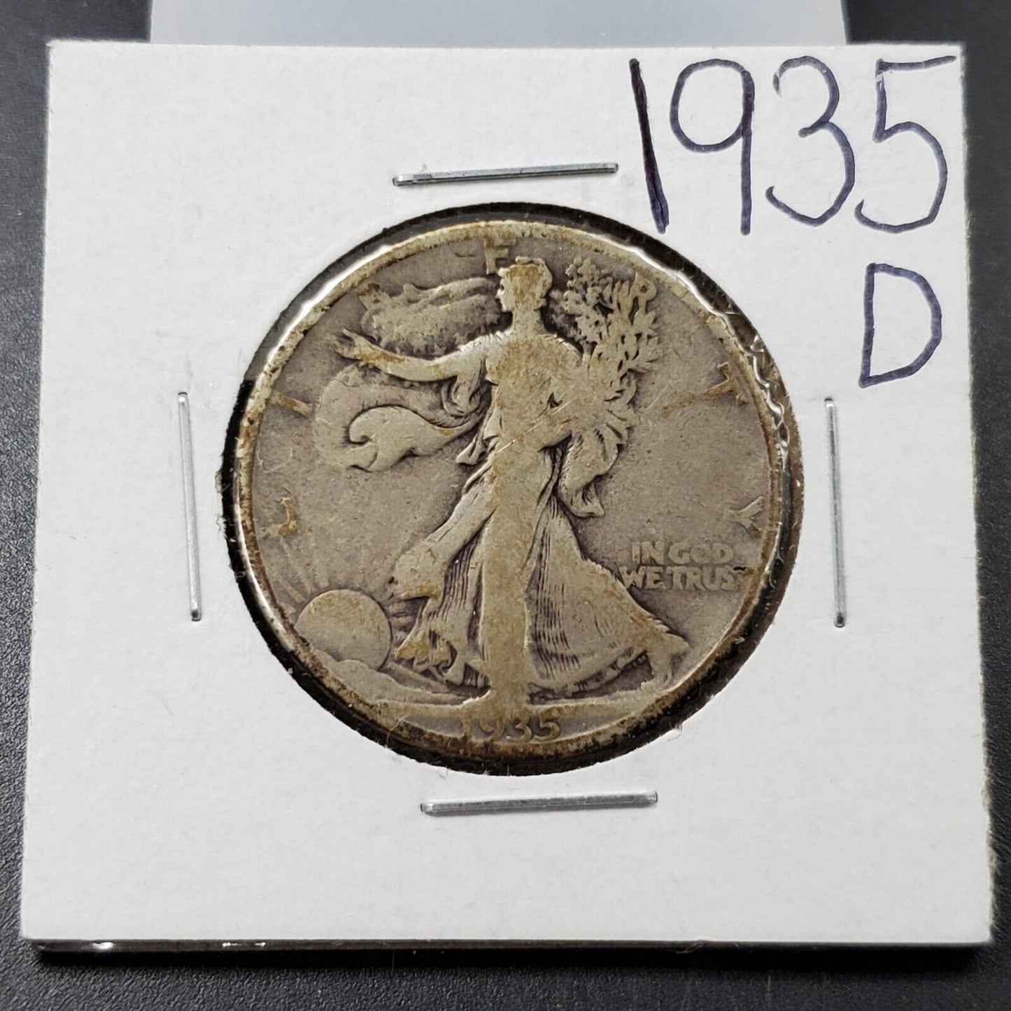1935 D Walking Liberty Silver Half Dollar Coin Choice VG Very Good