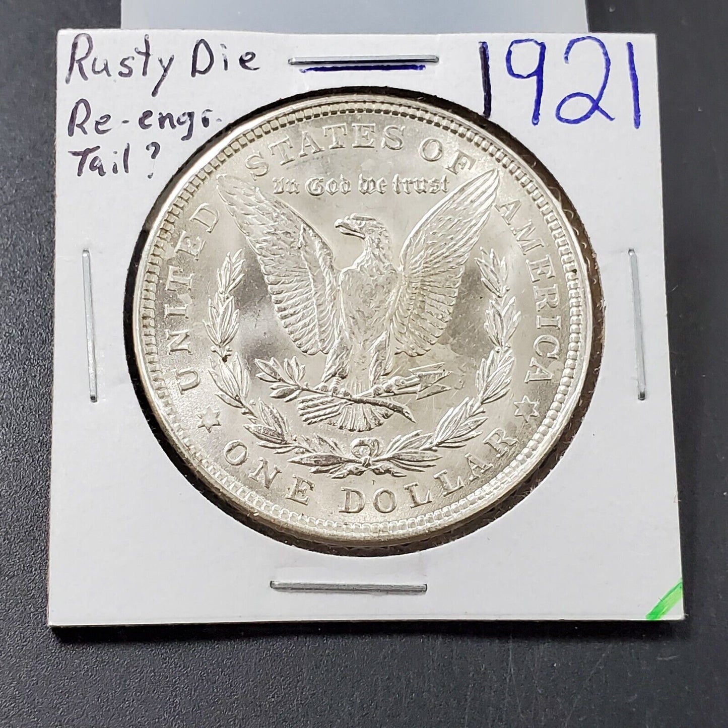 1921 P $1 Morgan Silver Dollar Coin Choice BU Rusty Die Reverse VAM Variety #2