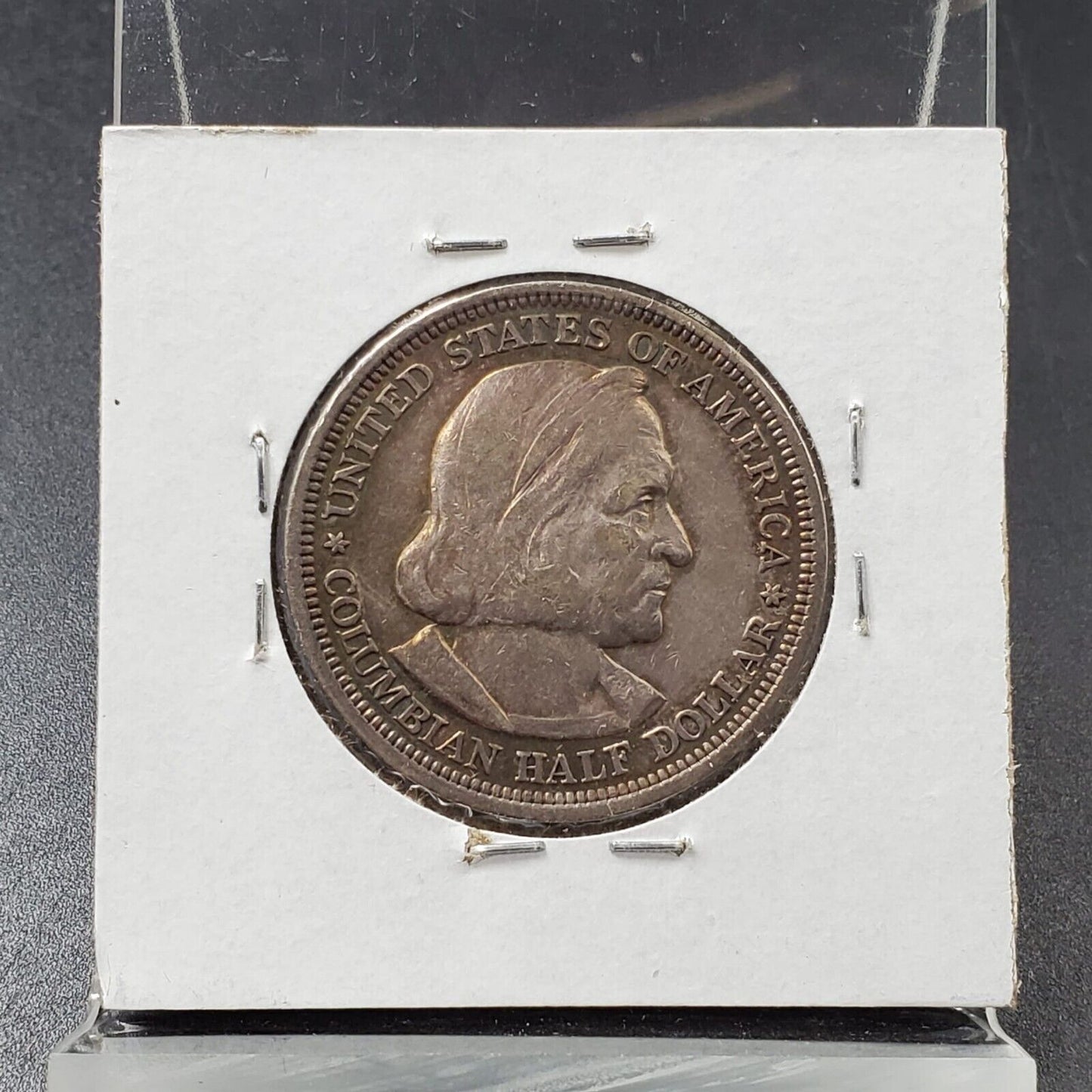 1893 US Christopher Columbian SILVER Half Dollar Commemorative CH XF NEAT TONING