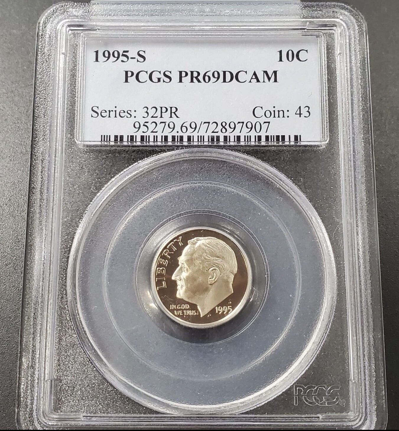 1995 S Roosevelt Proof Clad Dime Coin PCGS PR69 DCAM Combined Shipping Discounts
