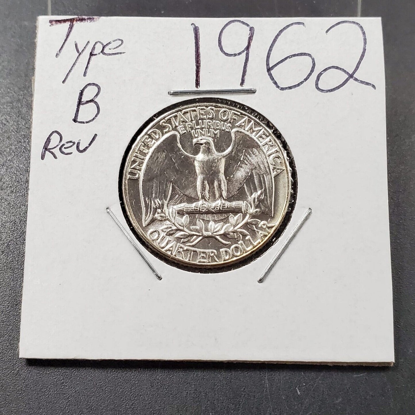 1962 P Washington Silver Quarter Coin Type B Struck With Proof Die Reverse CH BU