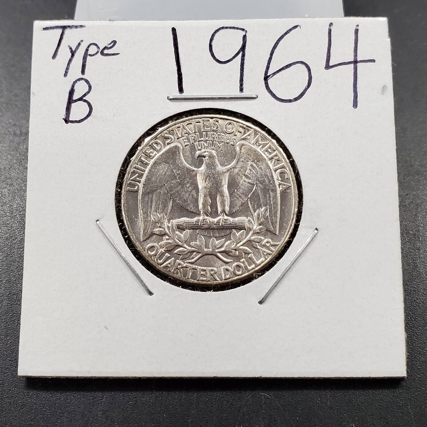 1964 P 25C Washington Quarter Silver Coin Choice BU Uncirculated Type B Reverse