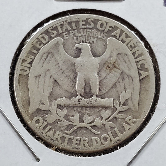 1941 P Washington Silver Quarter Coin Double Die Reverse Beak Variety AG / GOOD