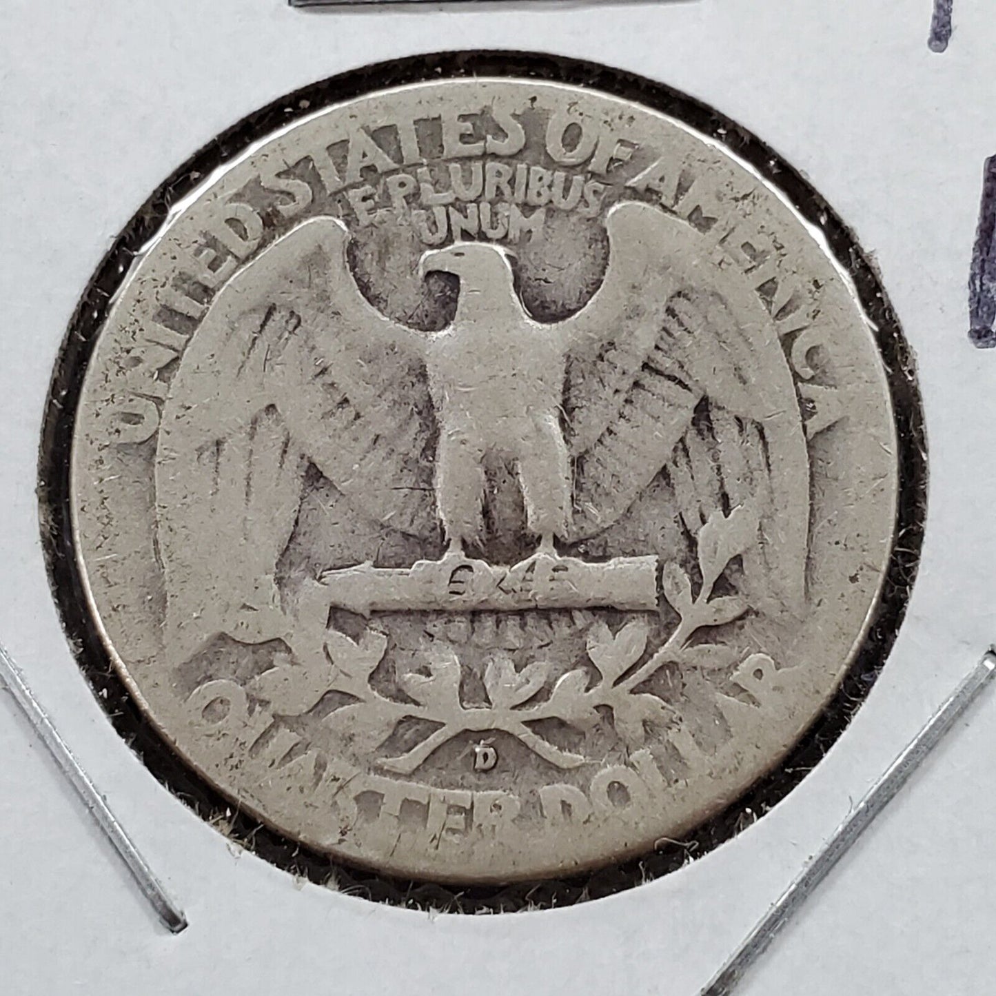 1941 D/D Washington Silver Quarter Coin RPM 003 Repunched mint mark #3
