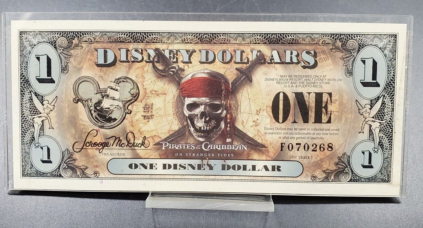 2011 Disney Dollar Pirates Of The Caribbean Johnny Depp MINT F Series Low #