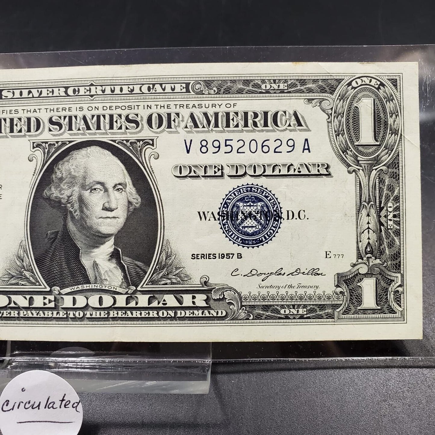 1957 B $1 Silver Certificate US Blue Seal Note Bill XF / AU ABOUT UNC Currency