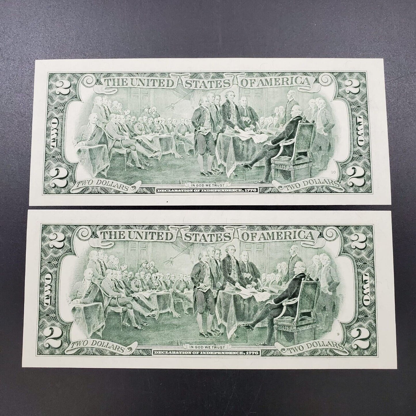 2 CONSECUTIVE 1995 $2 FRN FEDERAL RESERVE NOTE CH UNC #1
