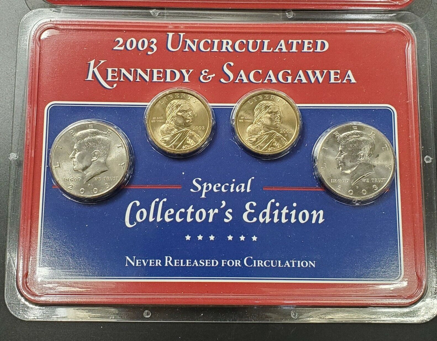 2003 P & D Uncirculated Kennedy Sacagawea Littleton Collector Edition 4 Coin Set