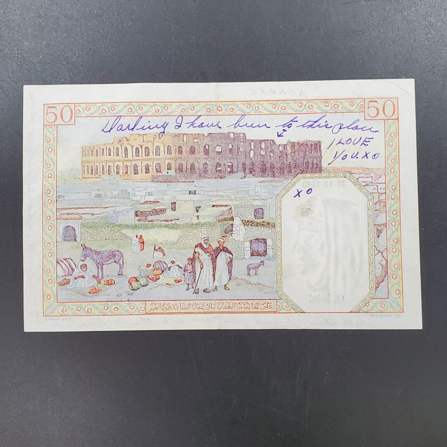 French Algeria Banque L'Algerie 50 Francs 24-12- 1940 AU About UNC
