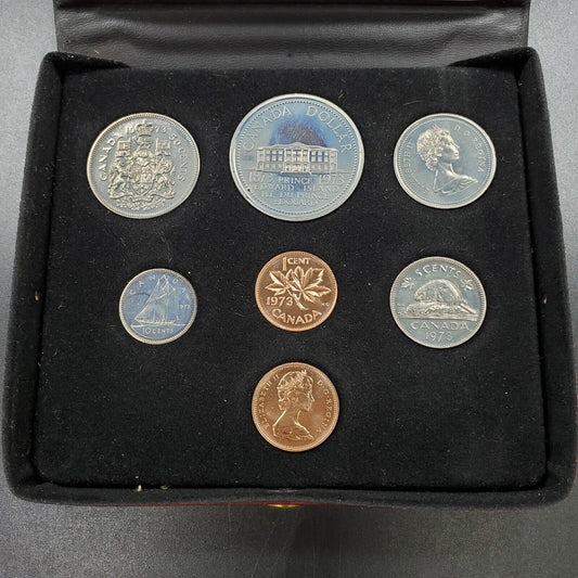 1973 Royal Canadian Mint 7 Coin Set #1 GEM BU UNC Queen Elizabeth II TONER