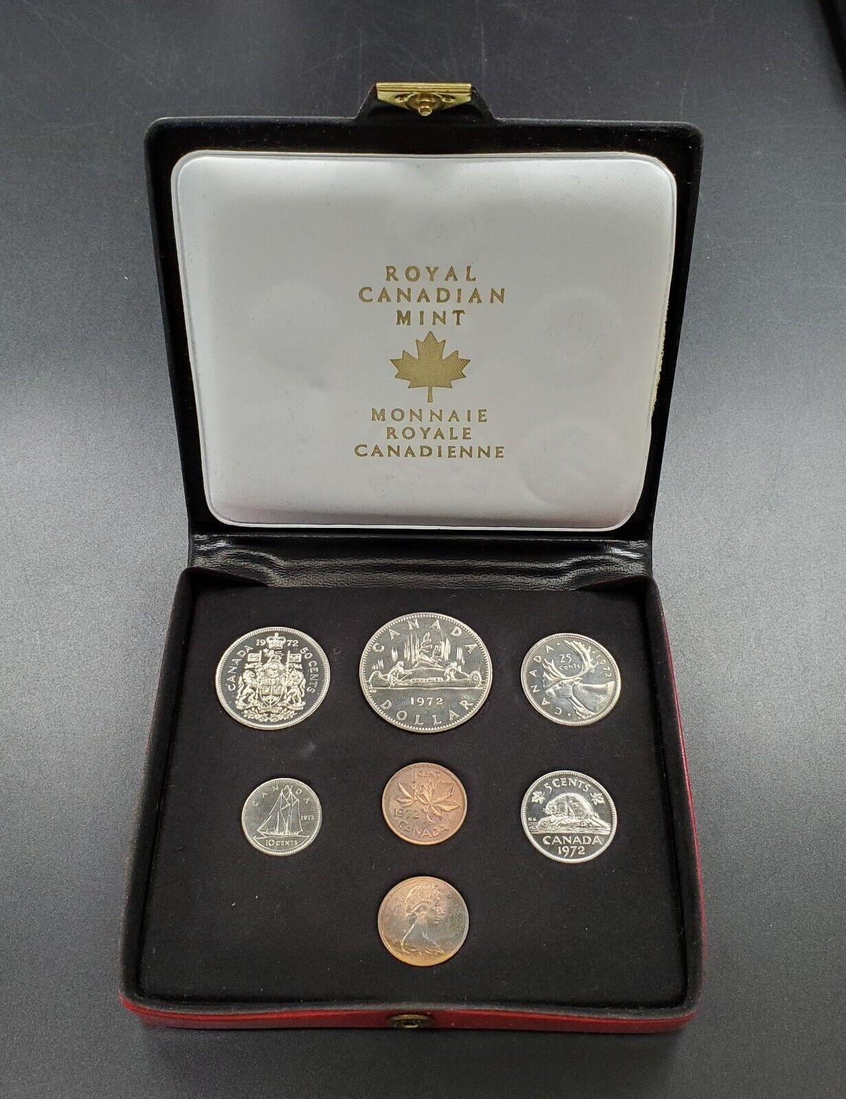 1972 Royal Canadian Mint 7 GEM BU UNC Coin Set Remembering Queen Elizabeth II
