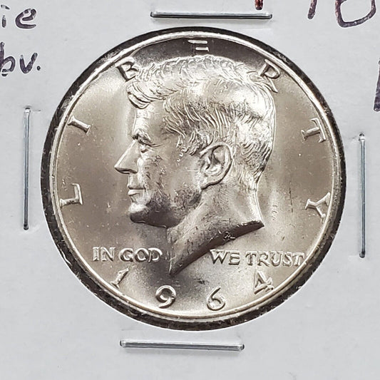 1964 D Kennedy 90% Silver Half Dollar Coin CH BU UNC DDO Double Die Obverse
