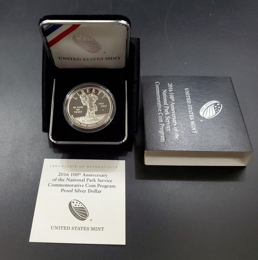 2016 P National Park PROOF Silver One Dollar Coin Commemorative with Box and COA