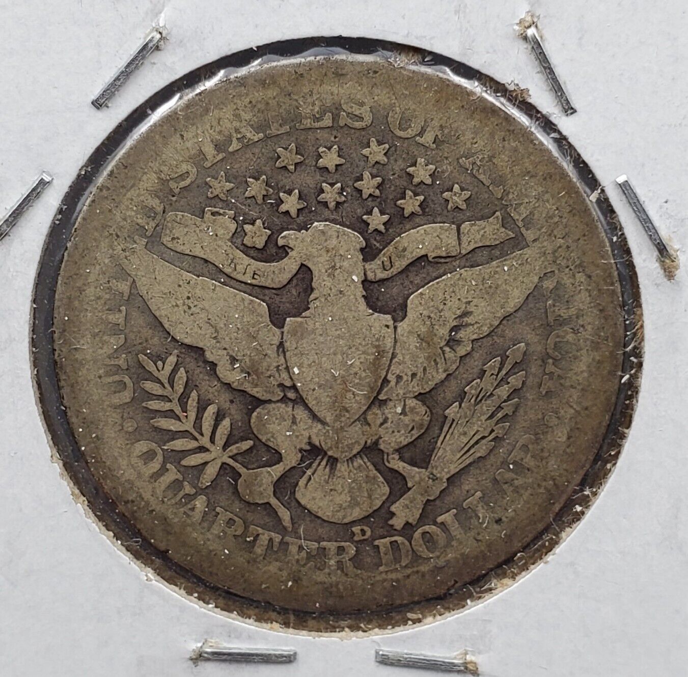 1913 D Barber Silver Quarter Coin AG About Good Circ