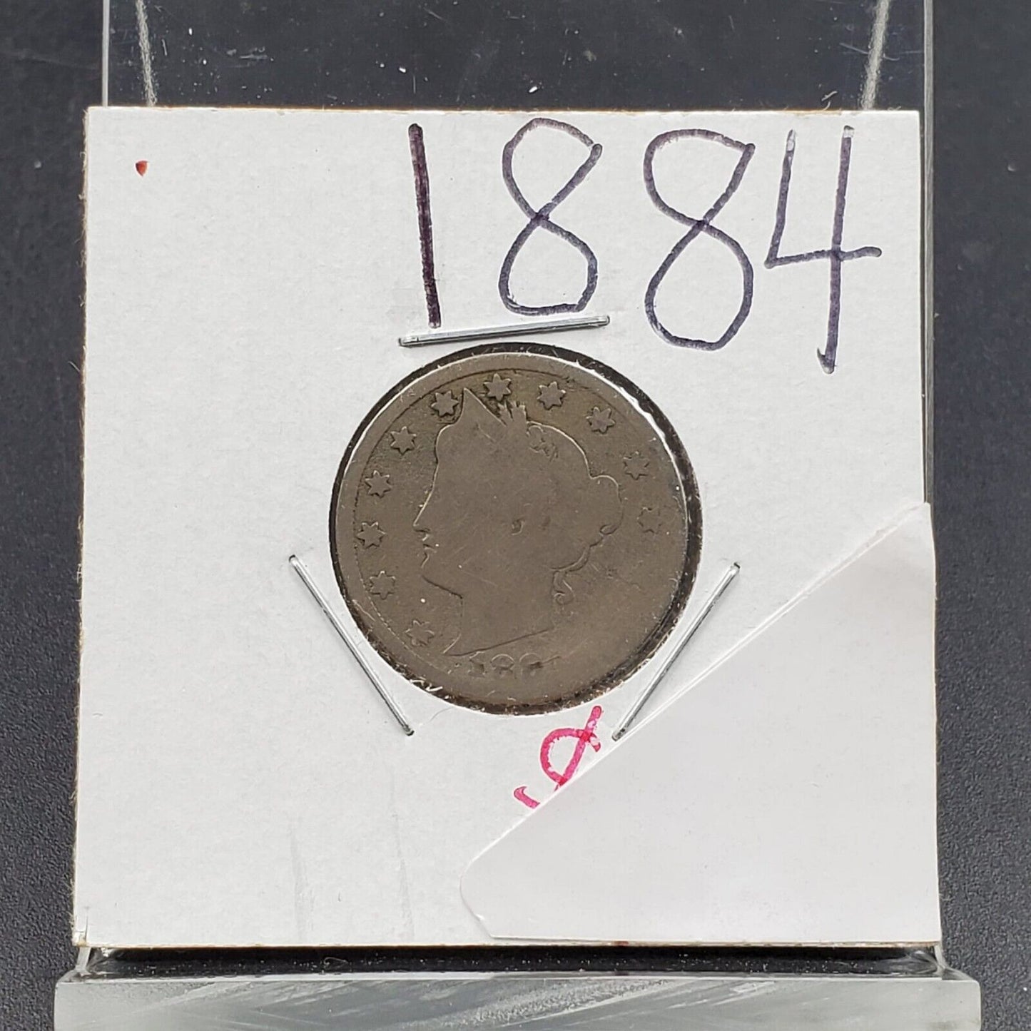 1884 P Liberty Head V Nickel Very Circulated Condition