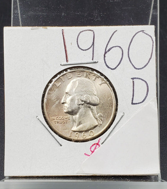 1960 D 25C Washington Quarter Coin BU UNC