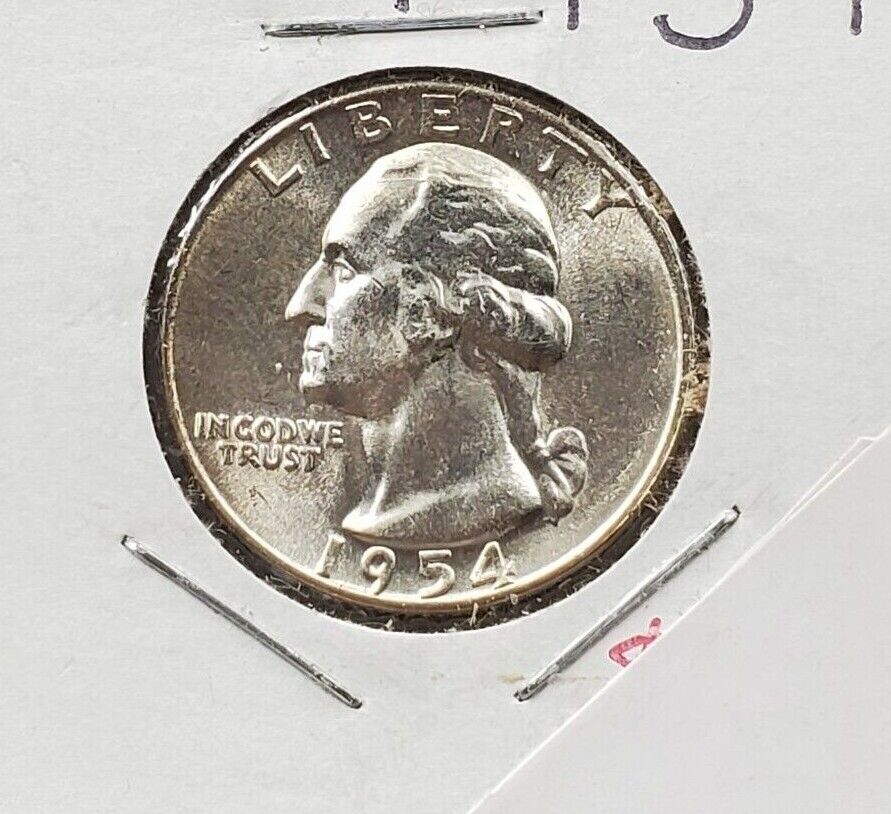 1954 P 25C Washington Quarter Silver Coin Choice / Gem BU UNC