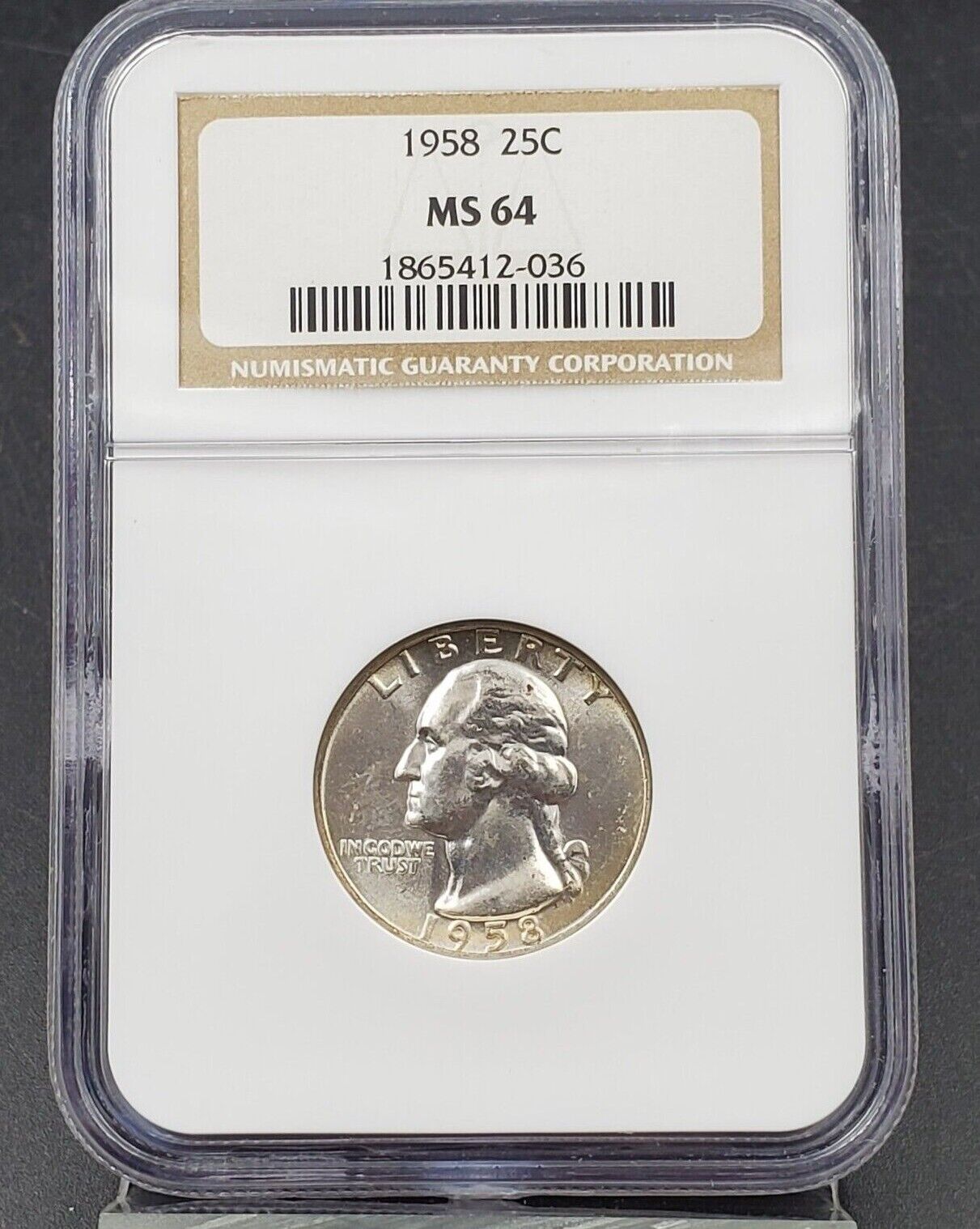 1958 P Washington Silver Quarter Coin NGC MS64 Choice BU UNC Certified