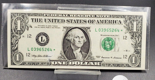 1999 $1 FRN Federal Reserve STAR NOTE * UNCIRCULATED Choice UNC