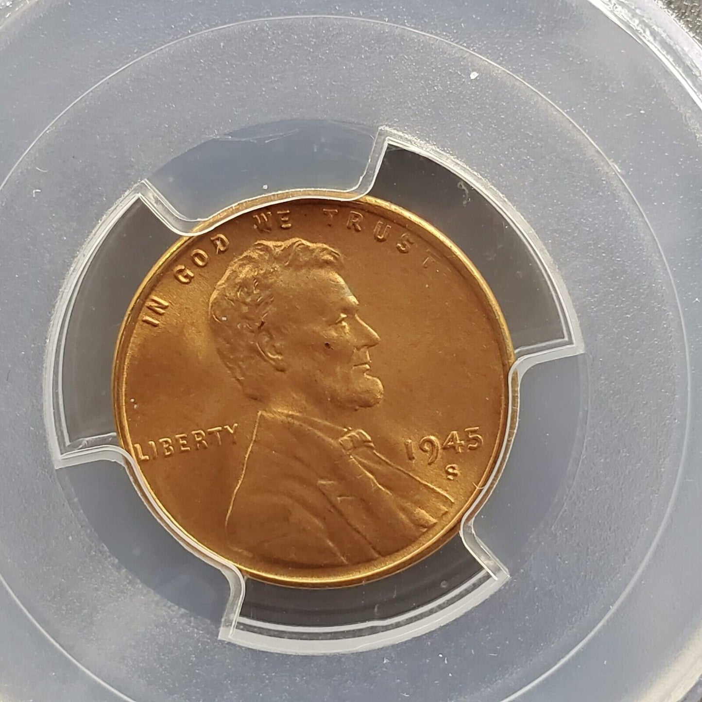 1945 S Lincoln Wheat Cent Penny Coin PCGS MS66 RD RED WW2 ERA Coin