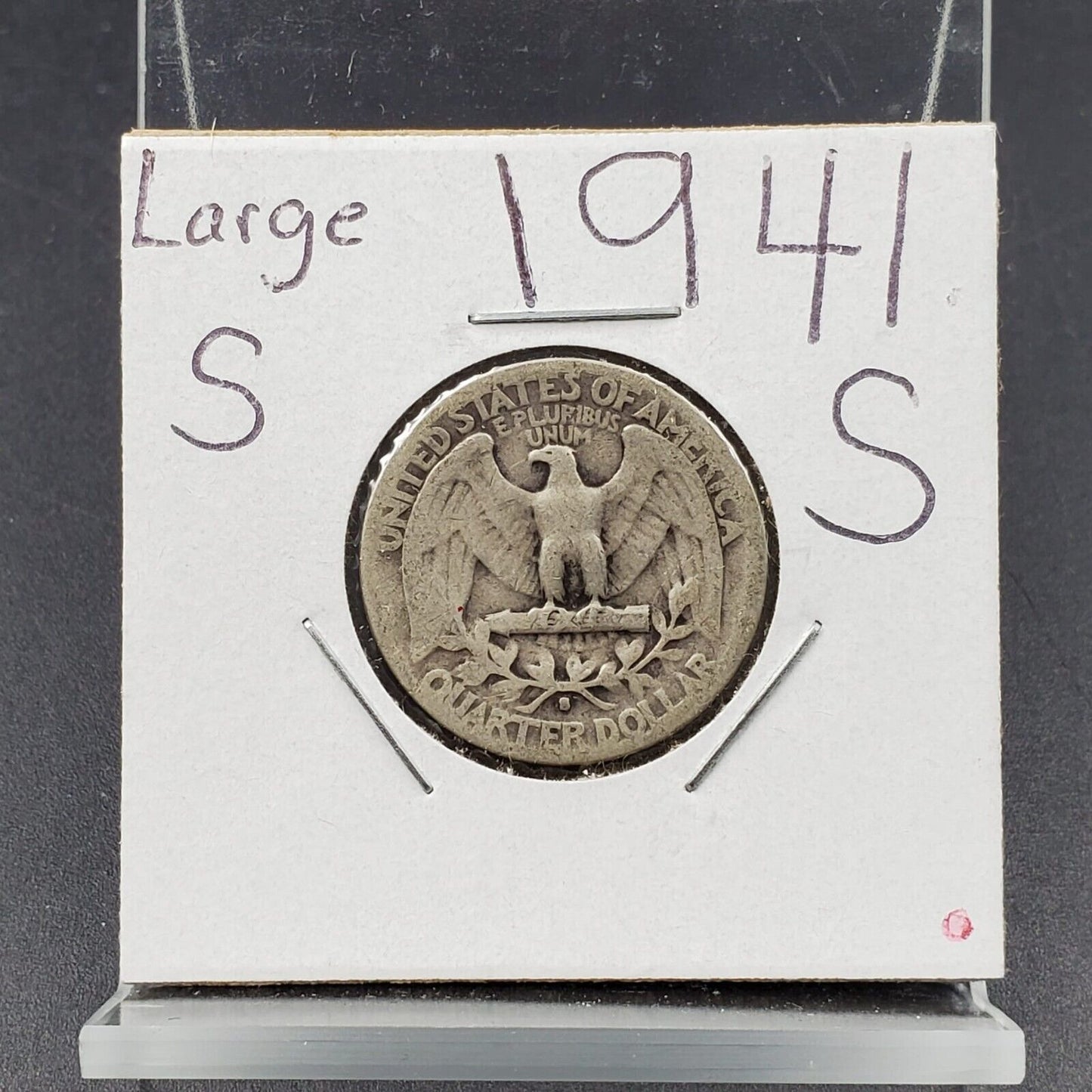 1941 S 25C Washington Quarter Silver Coin Large S Circulated Variety