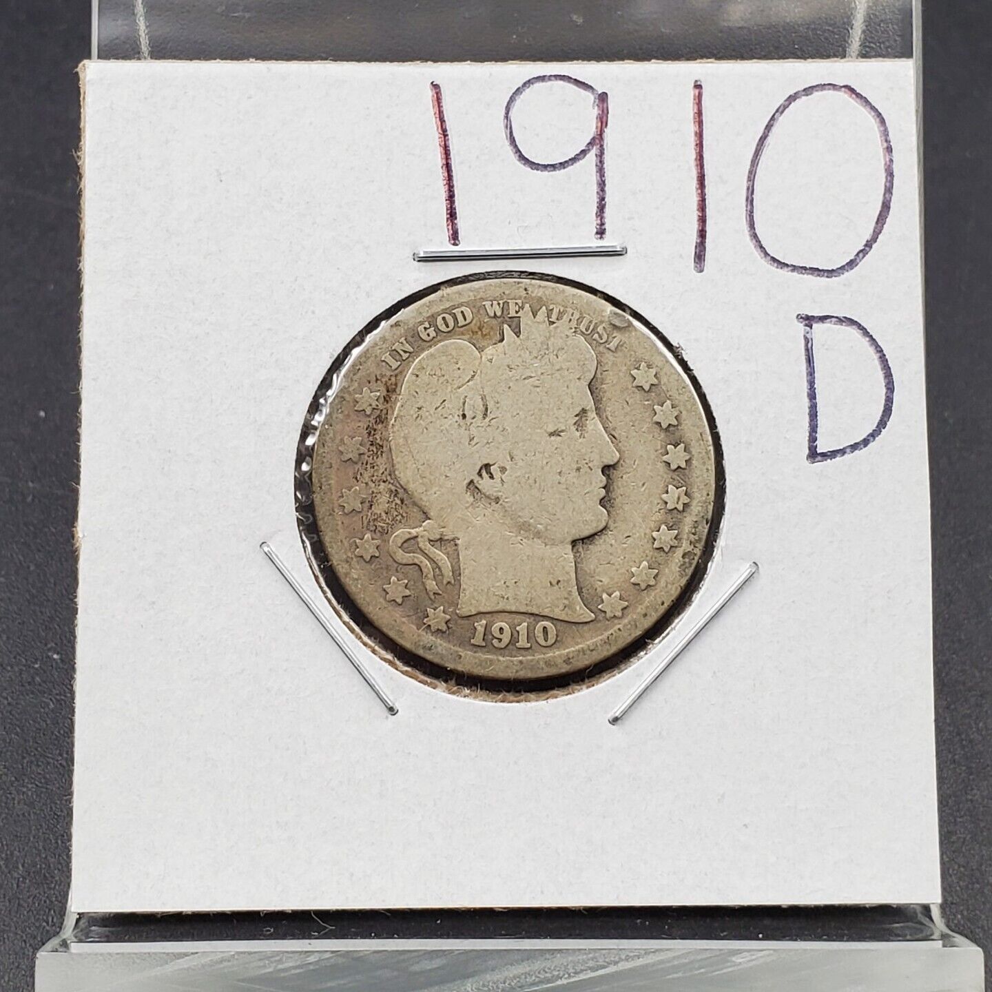 1910 D Barber Silver Quarter Coin  Choice AG ABOUT GOOD FULL DATE DENVER MINT