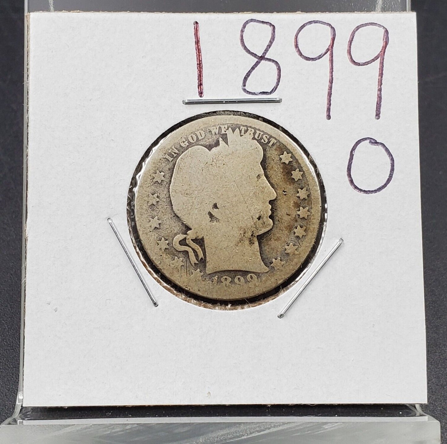 1899 O 25C Barber Silver Quarter Coin Coin AG About Good Circ