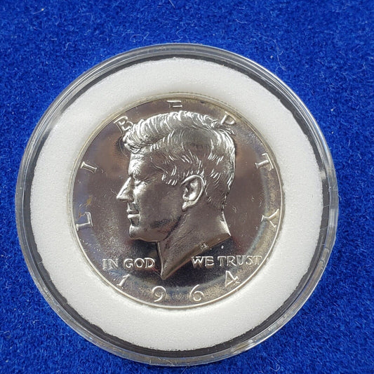 1964 P 50c Proof 90% Silver Kennedy Half Dollar Gem Coin in Capsule nice