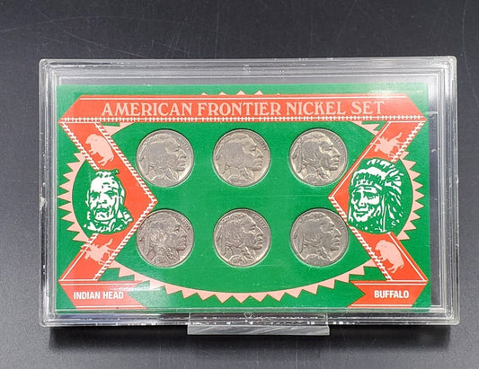 THE AMERICAN FRONTIER NICKEL SET 6 BUFFALO NICKELS Choice Circ Coins