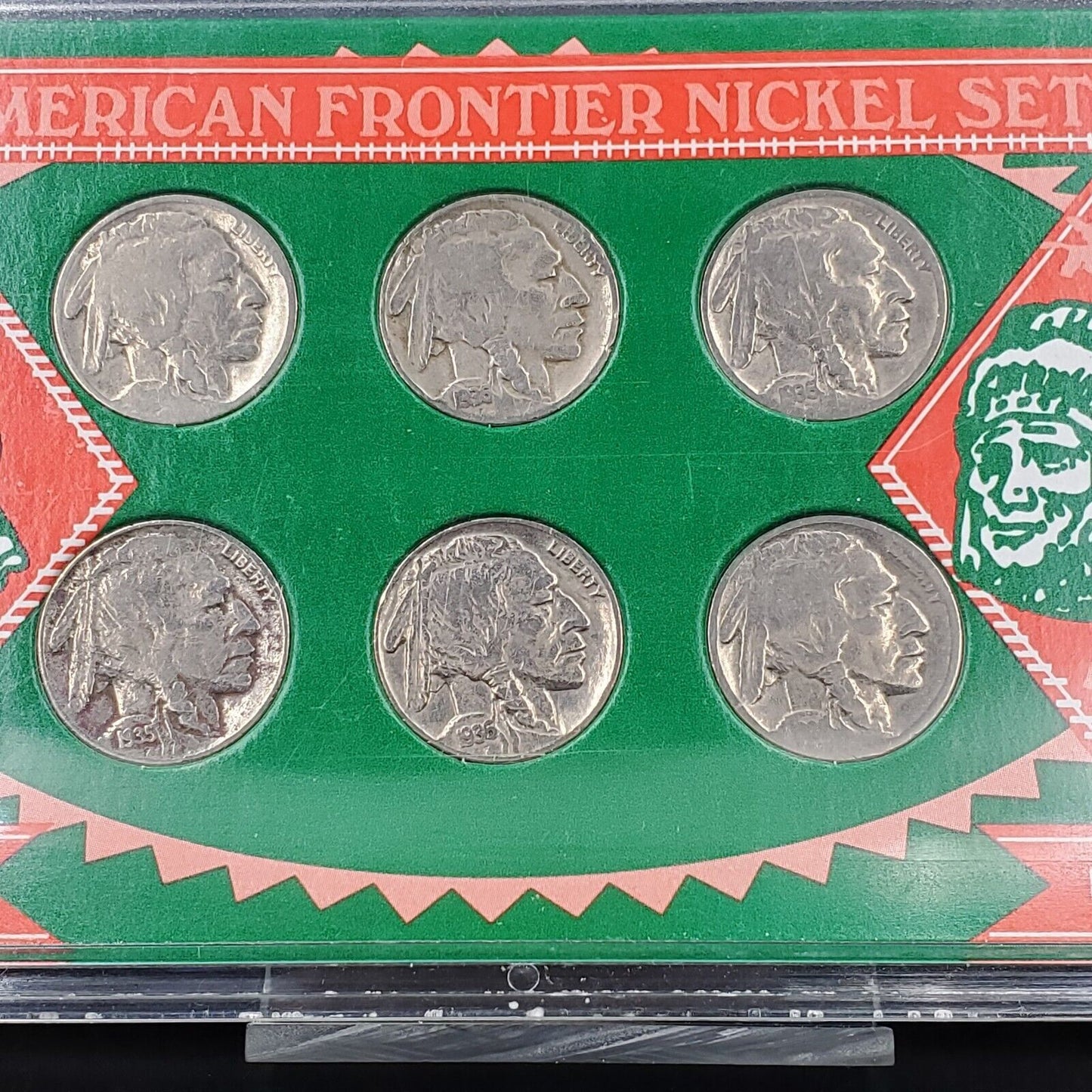 THE AMERICAN FRONTIER NICKEL SET 6 BUFFALO NICKELS Choice Circ Coins