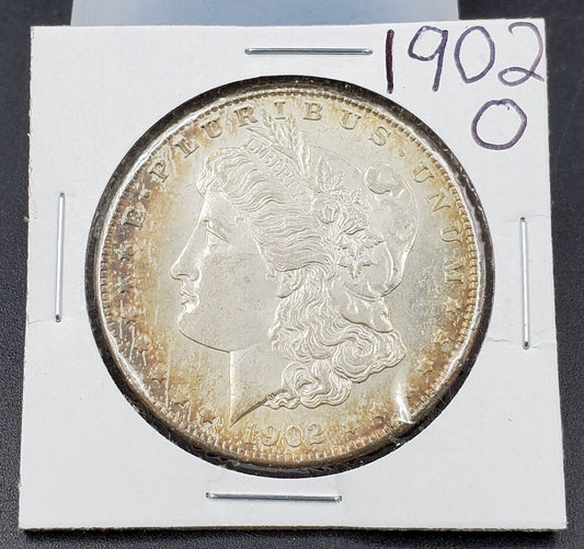 1902 O Morgan Silver Eagle Dollar $1 Coin CHOICE AU ABOUT UNC PQ Toning Toner