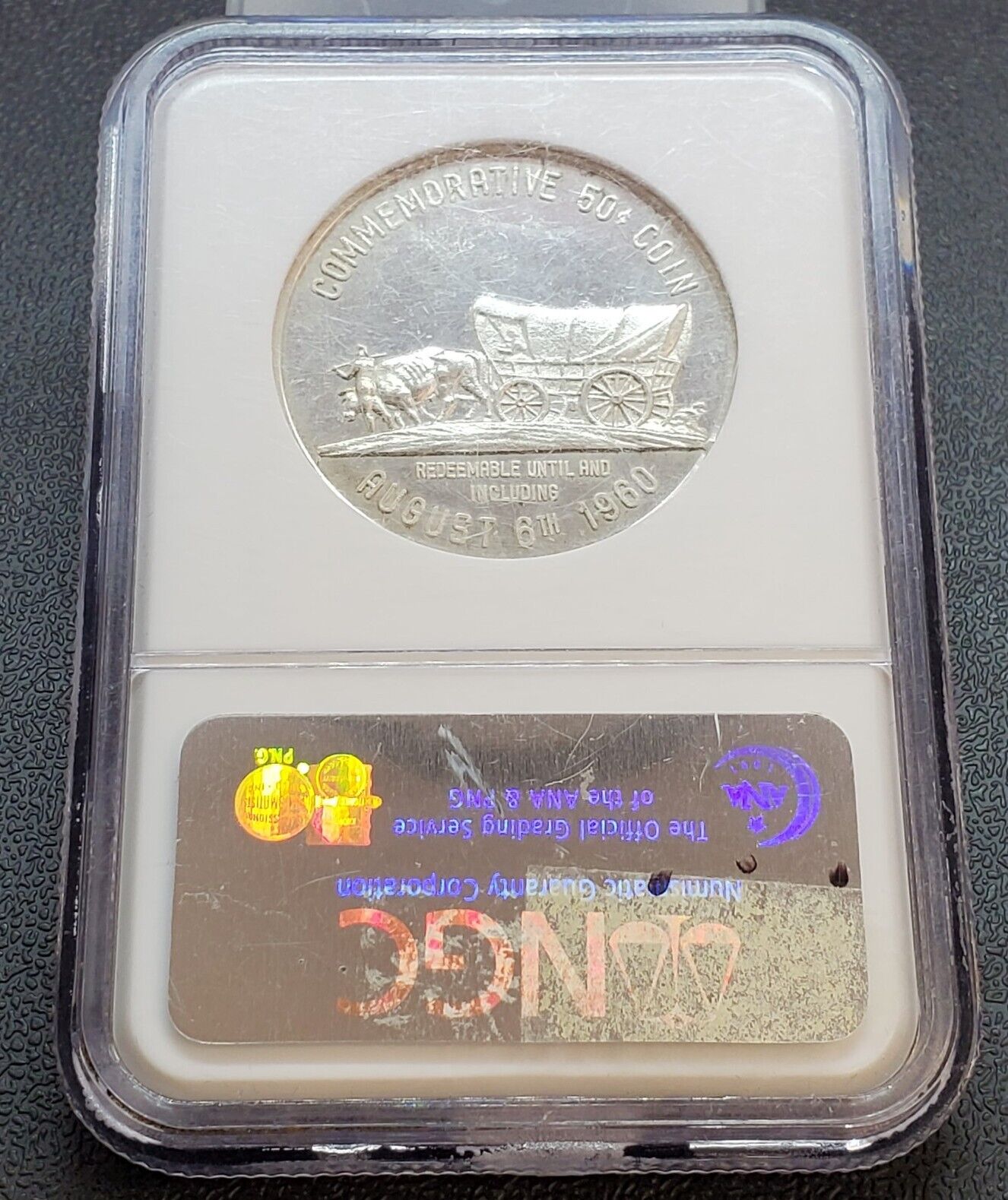 1960 Nebraska Charon Diamond Jubilee Medal Token 50C NGC MS62 BU Certified