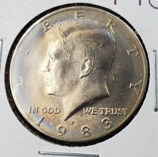 1983 P 50c Kennedy Clad Half Dollar BU UNC PQ Toning Toner