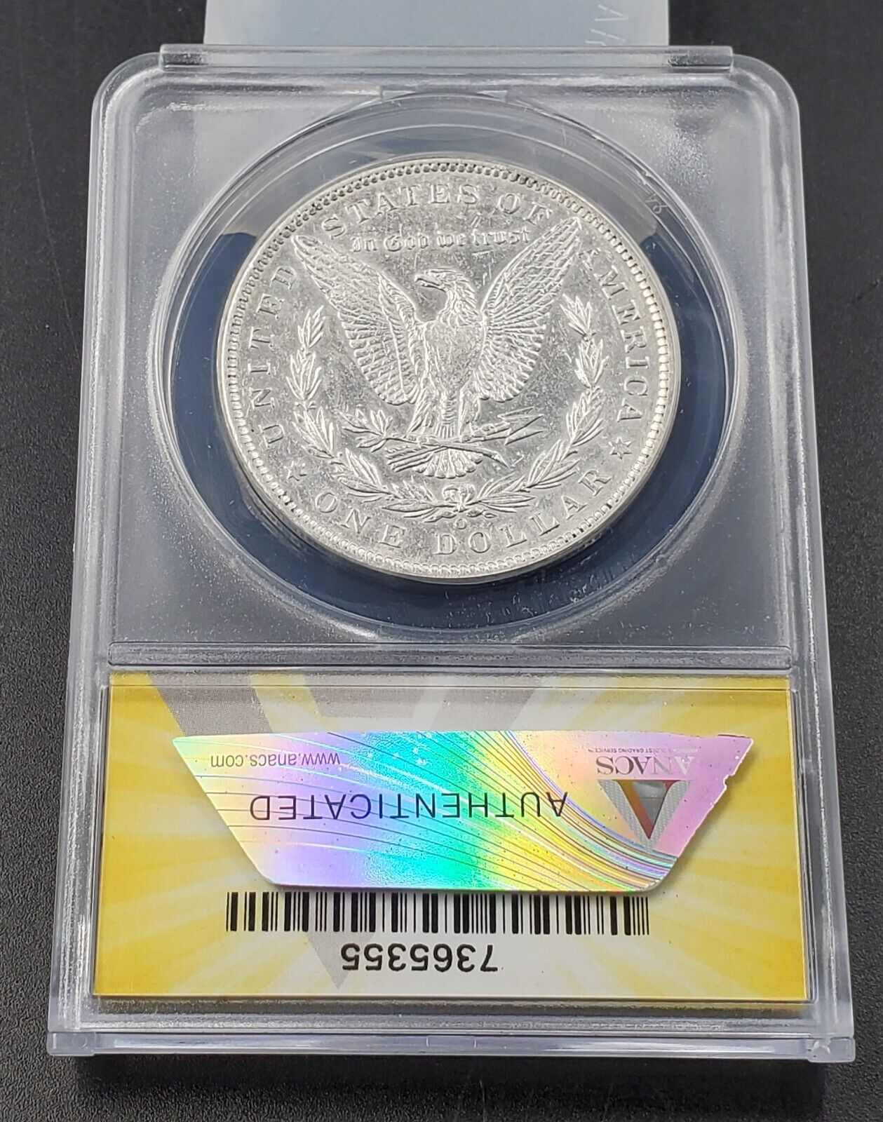 1886 O $1 Morgan Silver Eagle Dollar Coin CLEANED ANACS AU53 DETAILS