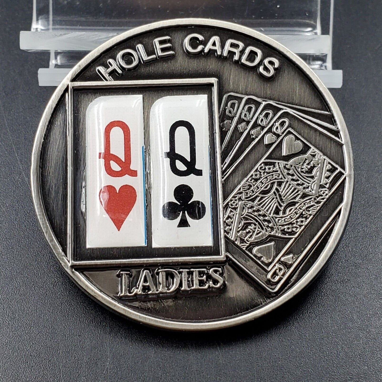 Palau Poker Hole Cards Queens Heart Club Texas Hold Em $1 Pair Ladies Luck