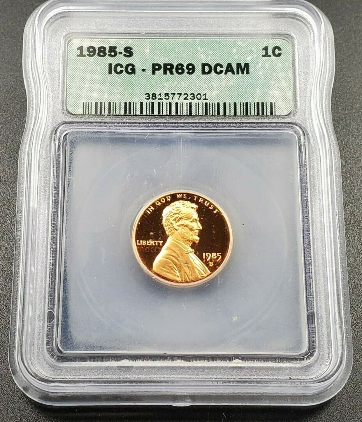 1985 S Lincoln Memorial Cent Penny Coin ICG PR69 DCAM Deep Cameo San Francisco