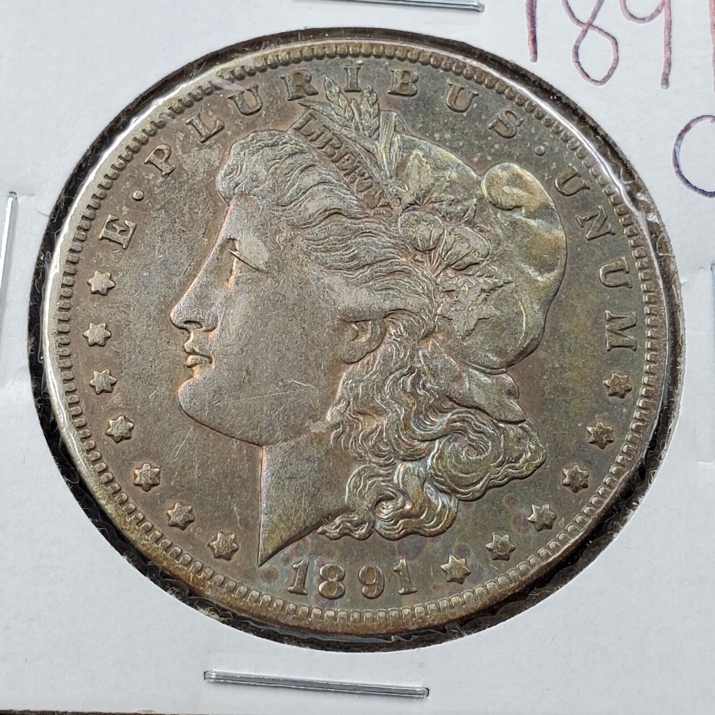 1891 O $1 Morgan Silver Eagle Dollar Coin XF EF Extra Fine Neat Toning Toner