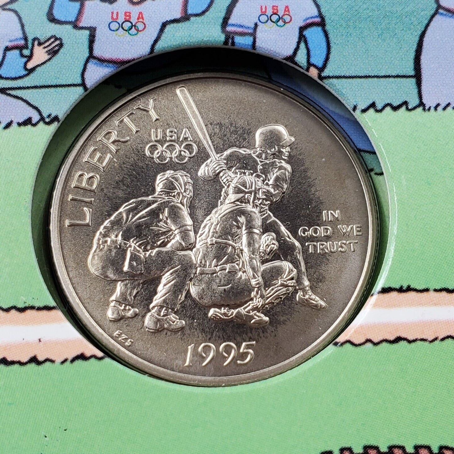 1995 Atlanta Olympic Games Baseball Young Collector Edition Half Dollar 50c Coin