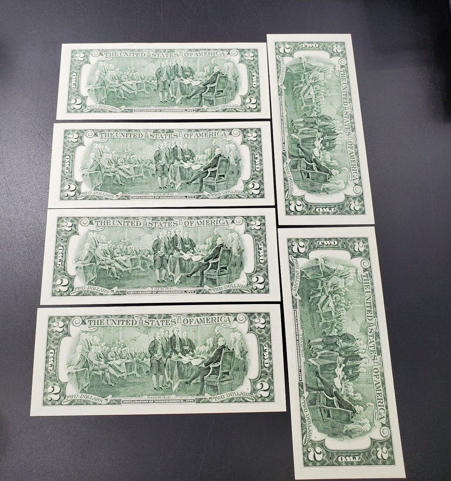 6 CONSECUTIVE $2 2003 FRN FEDERAL RESERVE NOTE CH UNC REPEAT SERIAL # 2