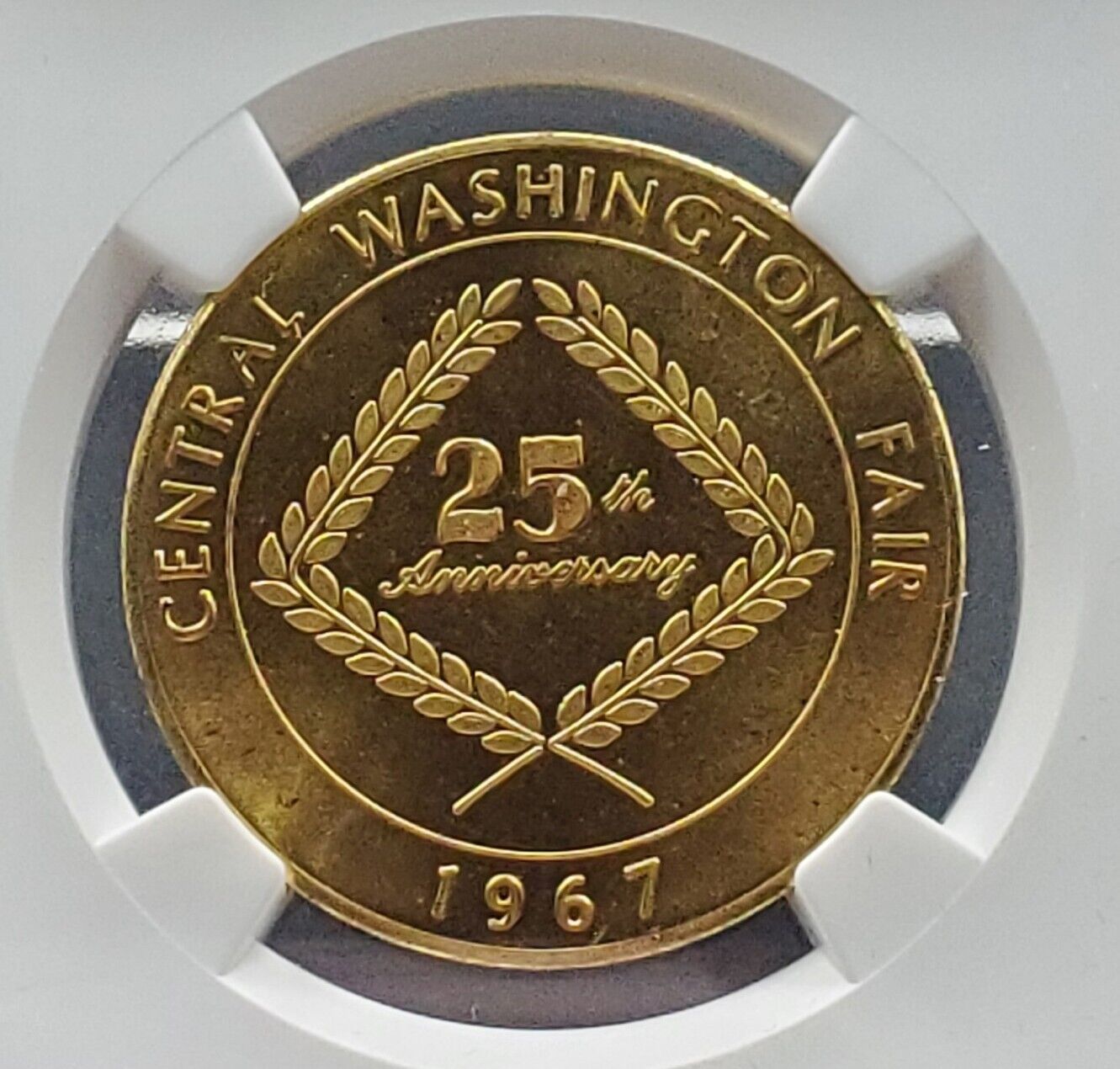 1967 WA Good for 50c  Central Washington Fair NGC Token MS65 Brass