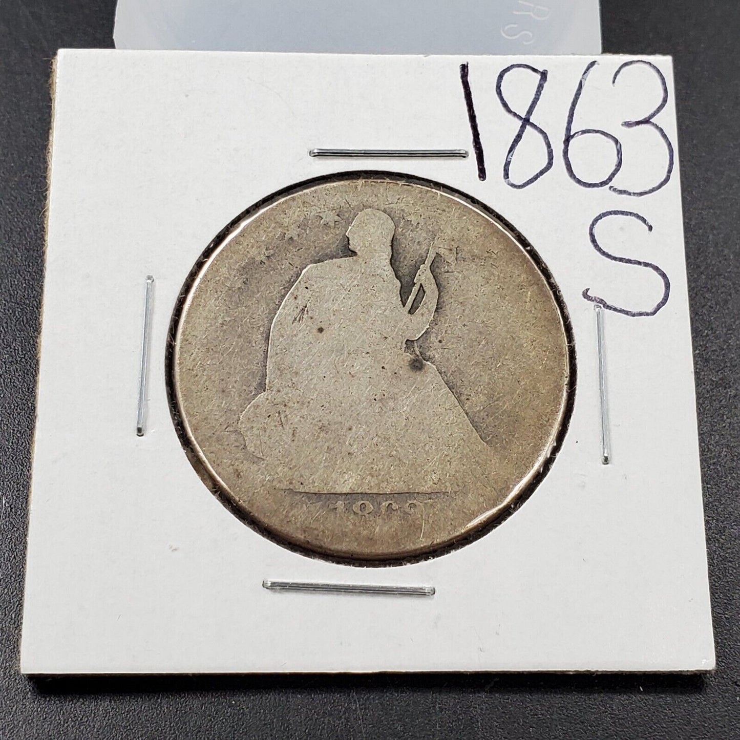 1863 S Seated Liberty Silver Half Dollar 50c