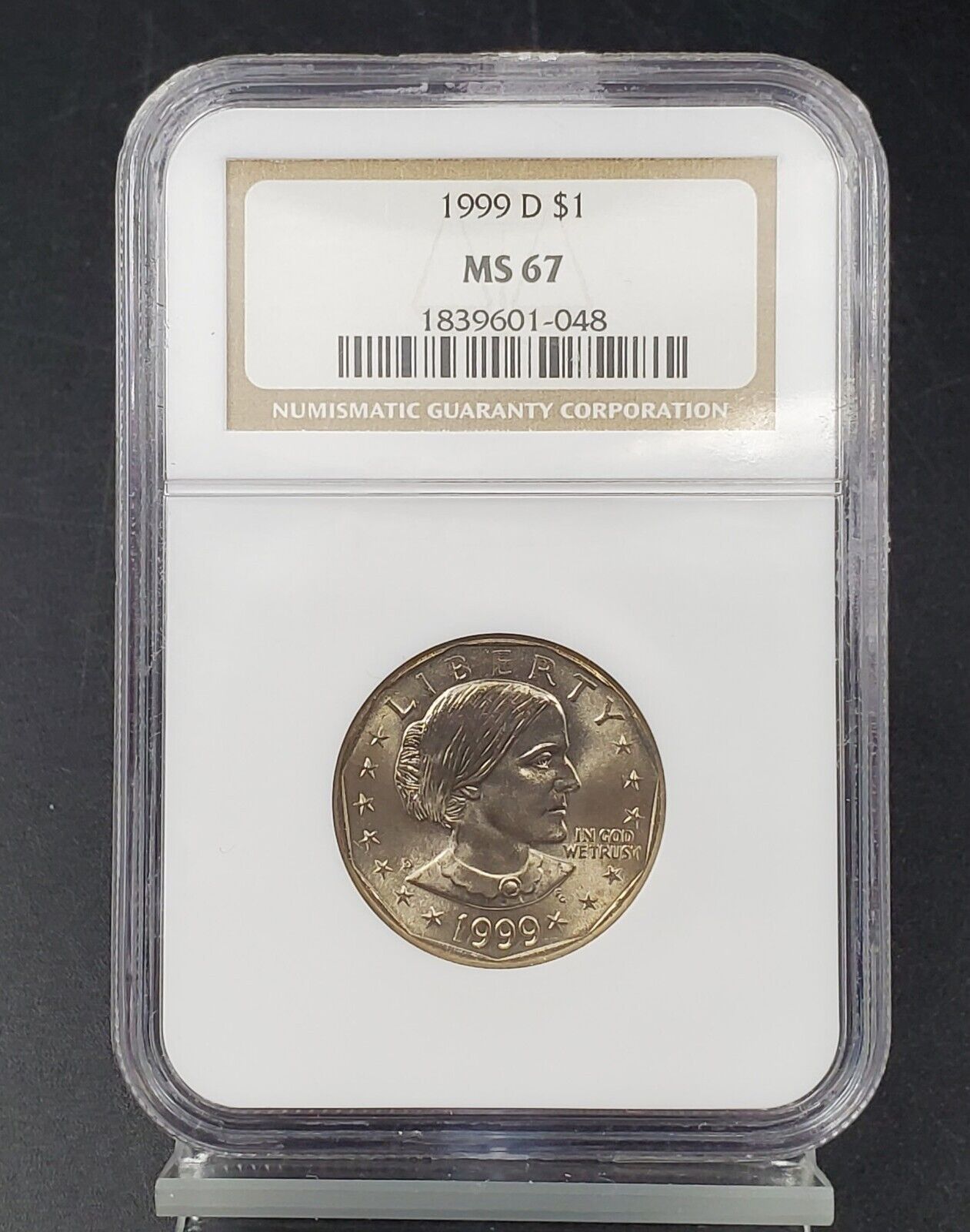 1999 D SBA $1 Susan B Anthony Small Size Dollar Coin NGC MS67 GEM BU Certified 2