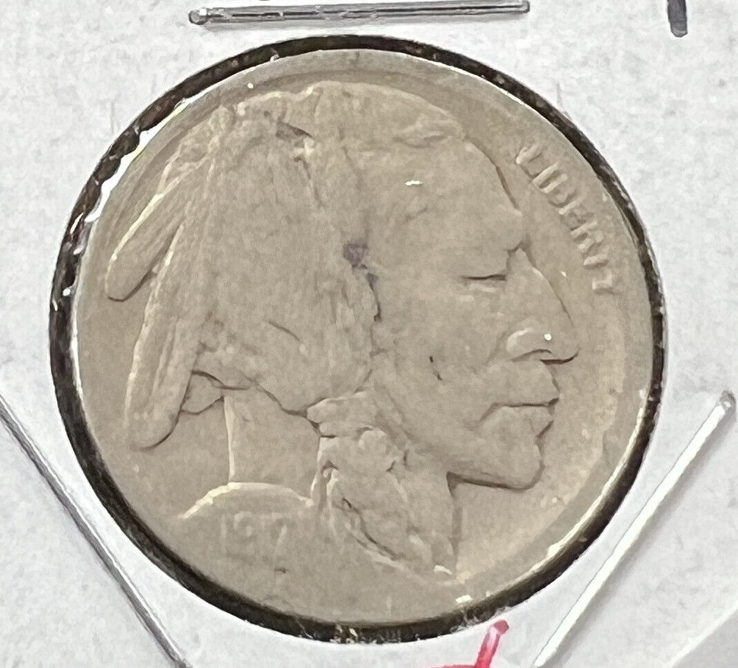 1917 D Buffalo Indian Head Nickel Coin VG Very Good Details
