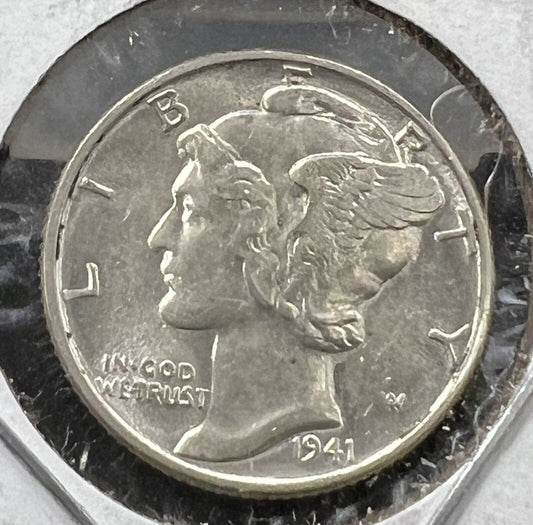 1941 P Mercury Dime Coin BU UNC