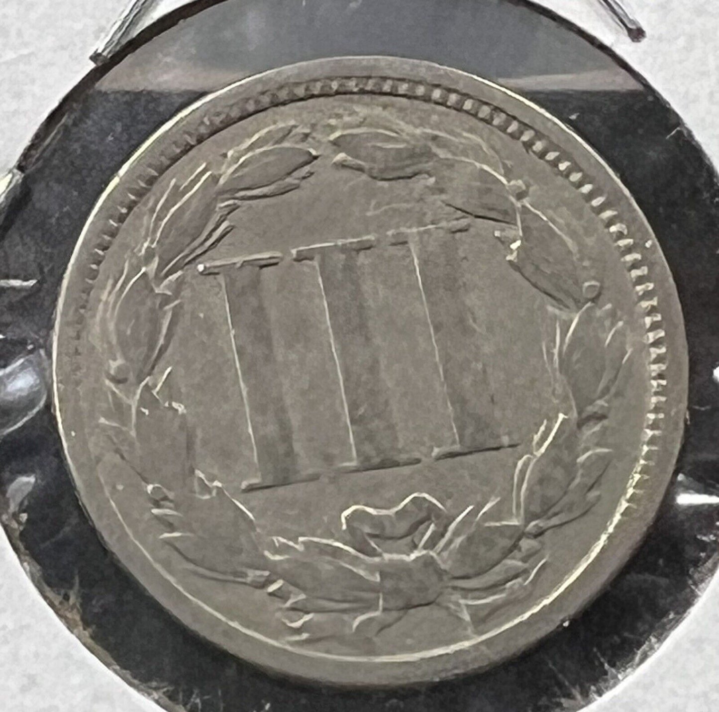 1866 3c Liberty Three Cent Nickel Coin Choice VG Very Good / Fine Circ