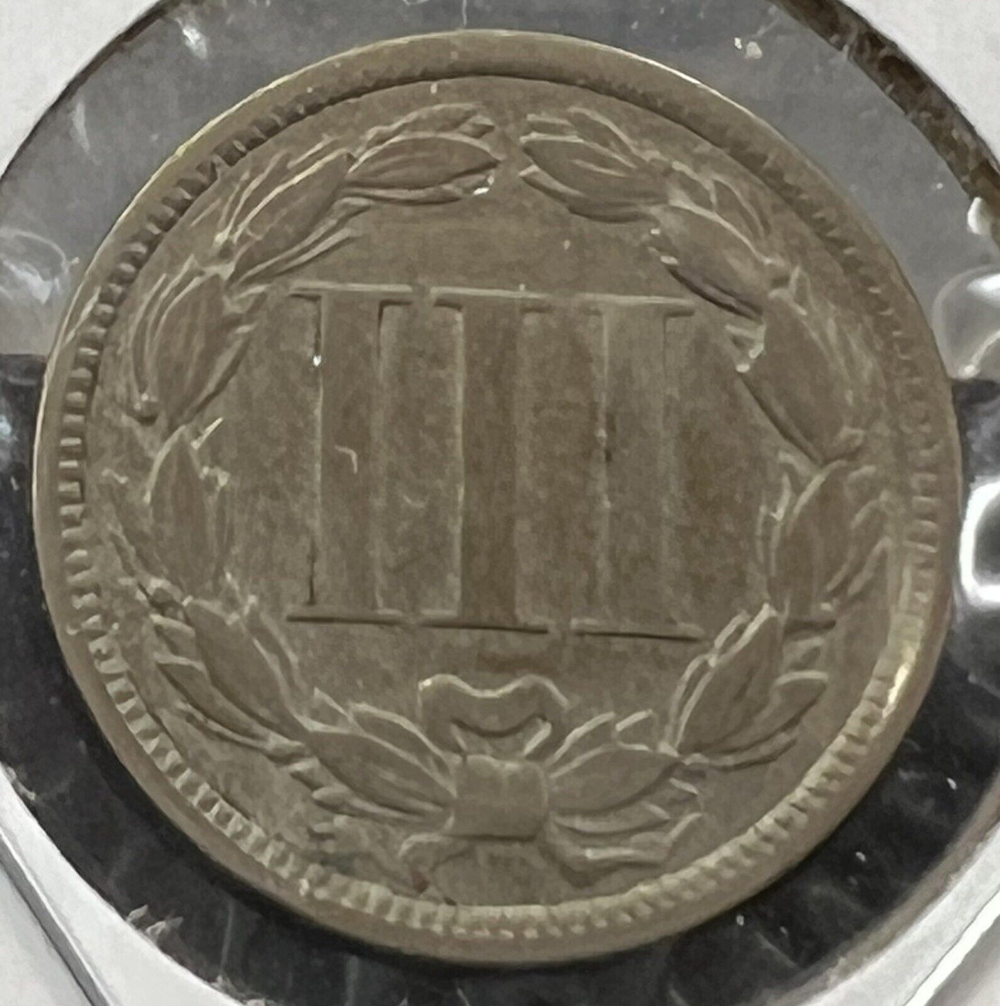 1868 3c Liberty Three Cent Nickel Coin Choice VG Very Good Circ