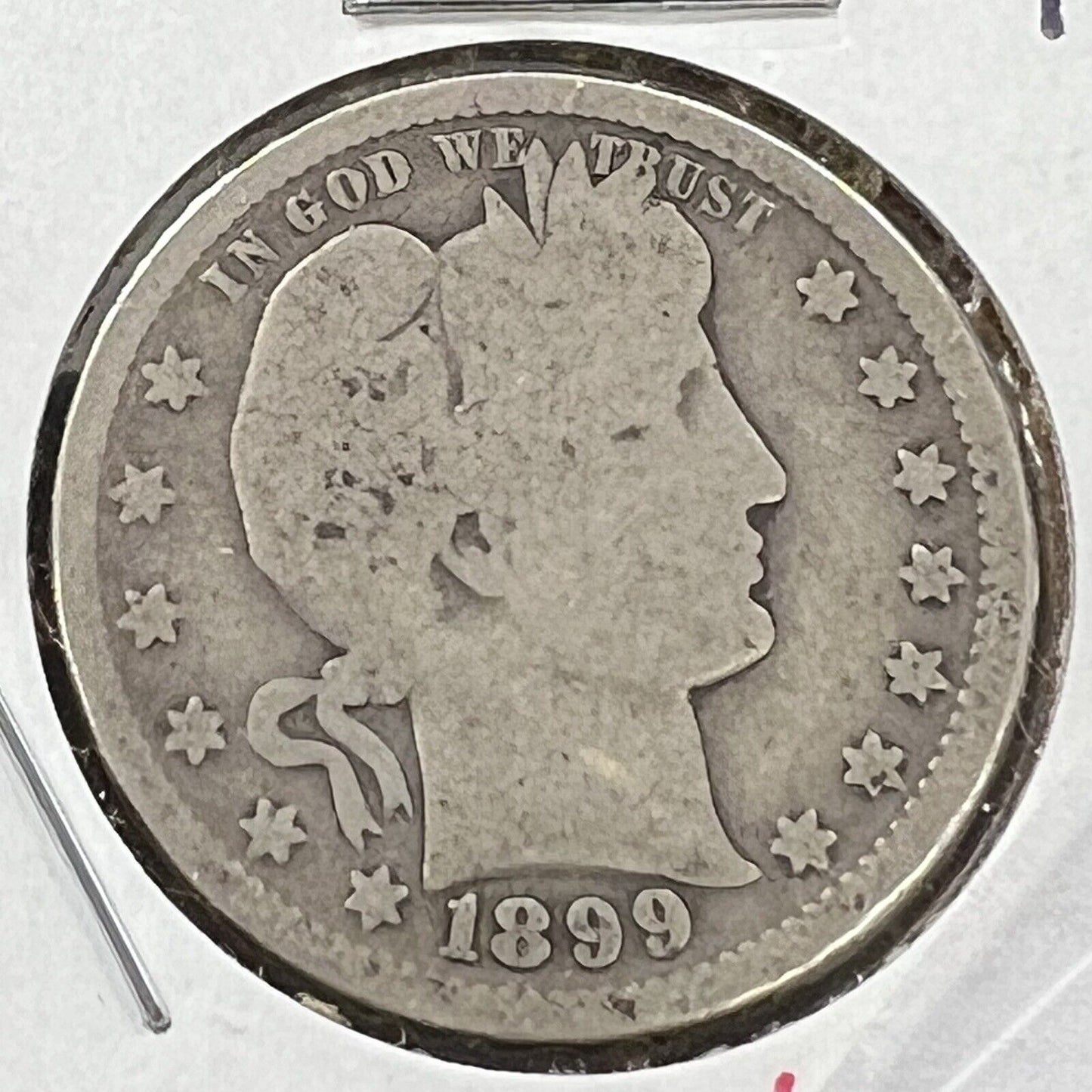 1899 P 25C Barber Silver Quarter Coin Choice Good Circ