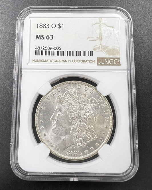 1883 O Morgan Silver Eagle Dollar Coin NGC MS63 BU UNC Certified