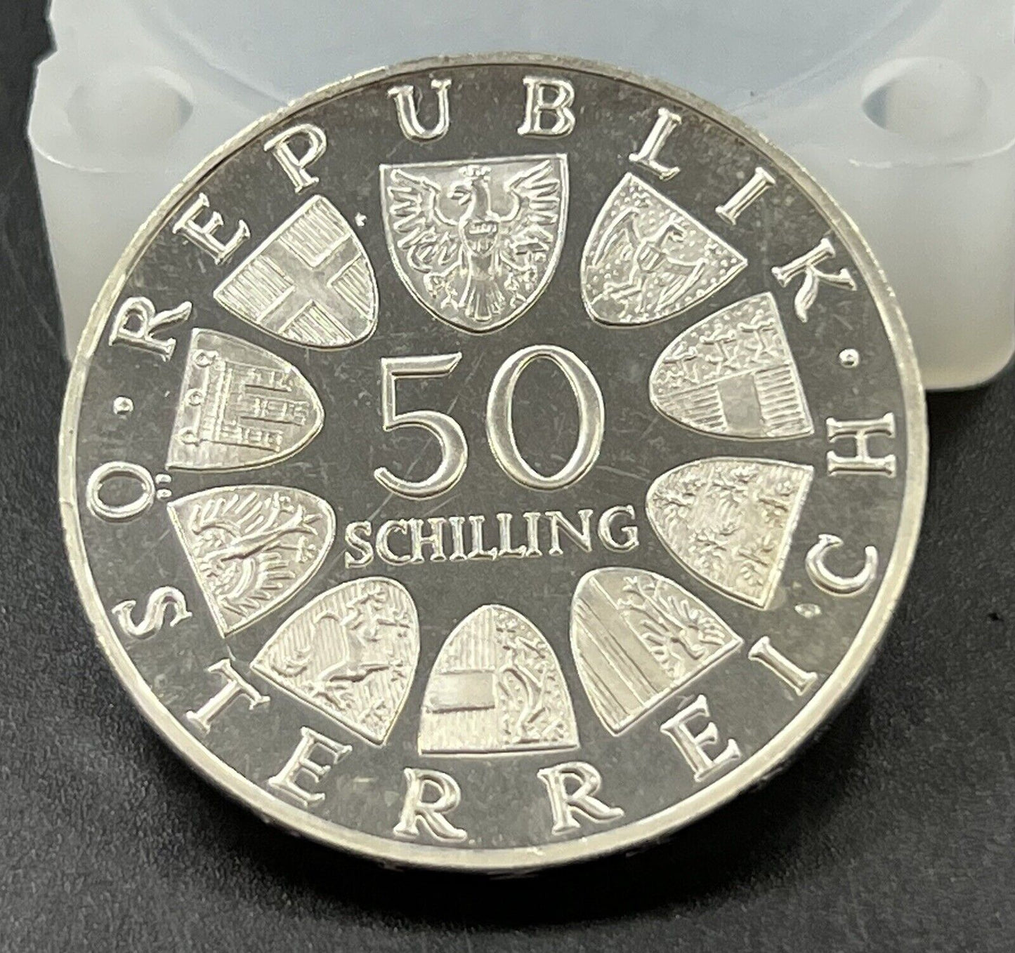 1968 AUSTRIA Silver 50 Shillings Coin Choice / Gem PROOF