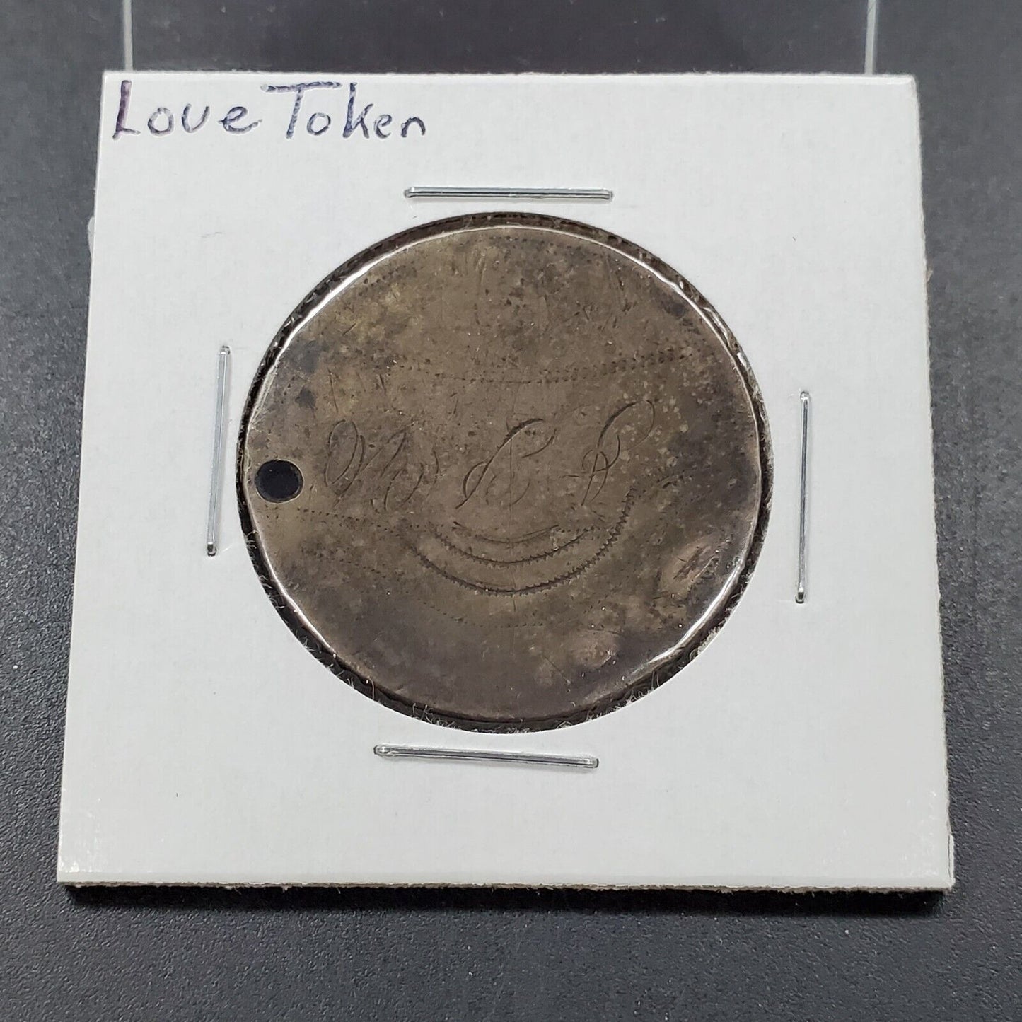 Love Token on Obverse of Liberty Seated Half Dollar Circulated